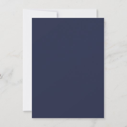 Chique Navy Blauw Gouden Trouw Save The Date (Achterkant)