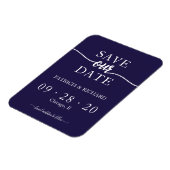 Chique Navy Blauw Niet Foto Bruiloft Save The Date Magneet (Linkerzijde)