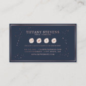 Chique Navy Blauw & Roos Goudfolie Bedrijf Logo Visitekaartje (Achterkant)