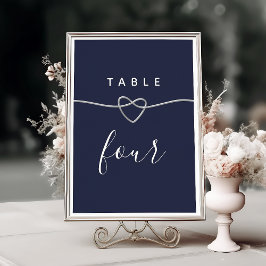 Chique Navy Blauwe Bruiloft Kaart