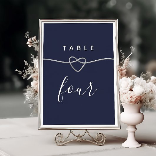 Chique Navy Blauwe Bruiloft Kaart
