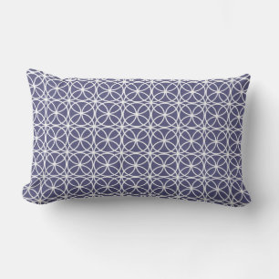 Chique Navy Blauwe Cirkel Geometrisch Patroon Buit Buitenkussen