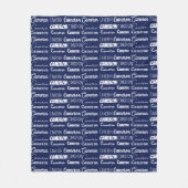 Chique Navy Blauwe Gepersonaliseerde Naam Collage Fleece Deken (Voorkant)