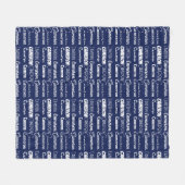 Chique Navy Blauwe Gepersonaliseerde Naam Collage Fleece Deken (Voorkant (Horizontaal))