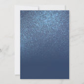 Chique Navy Blauwe Glitter Ombre Foto Sweet 13 Kaart (Achterkant)