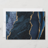 Chique Navy Blauwe Goud Agate Teal Save the Date K Kaart (Achterkant)