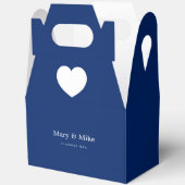 Chique Navy Blauwe Hart Mark Gable Favor Dozen Fee Bedankdoosjes (Open)