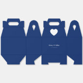 Chique Navy Blauwe Hart Mark Gable Favor Dozen Fee Bedankdoosjes (Ongevouwen)