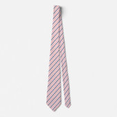 Chique Navy Blauwe Lichte Blush Roze Strepen Patro Stropdas (Voorkant)