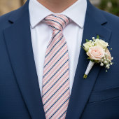 Chique Navy Blauwe Lichte Blush Roze Strepen Patro Stropdas