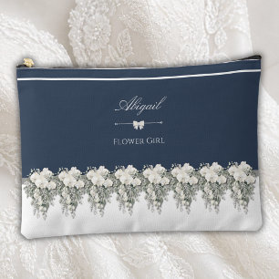 Chique Navy Blauwe Orchidee Bloemenmeisje Accessoi Etui