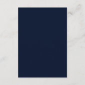 Chique Navy Blauwe Pioen Bloemen Bruiloft Details Informatiekaartje (Achterkant)