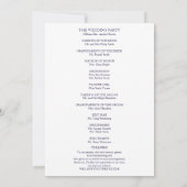 Chique Navy Blauwe Script Huwelijksceremonie Progr Kaart (Achterkant)