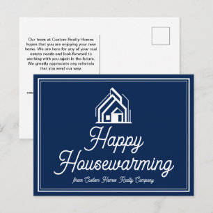 Chique Navy Blauwe Vastgoedbedrijf Aangepaste Make Briefkaart