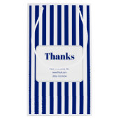 Chique Navy Blauwe Verticale Strepen Zakelijk Klein Cadeauzakje (Achterkant)