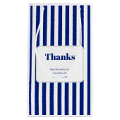 Chique Navy Blauwe Verticale Strepen Zakelijk Klein Cadeauzakje (Voorkant)
