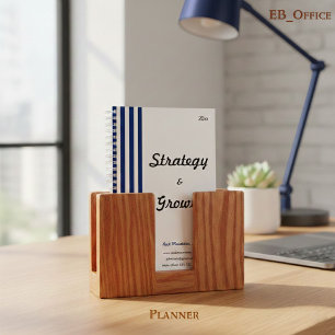 Chique Navy Blauwe Witte Strepen Aanpasbare Zakeli Planner