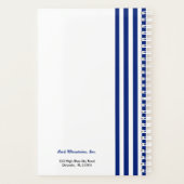 Chique Navy Blauwe Witte Strepen Aanpasbare Zakeli Planner (Achterkant)
