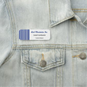 Chique Navy Blauwe & Witte Strepen Boutique Execut Naamplaatje (In situ)