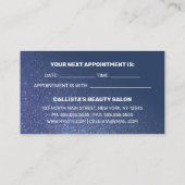 Chique Navy Blue Glitter Gradient Typografie Afsprakenkaartje (Achterkant)