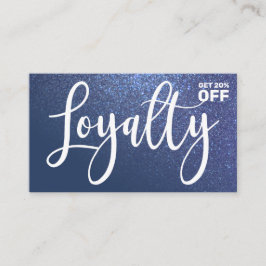 Chique Navy Blue Glitter Gradient Typografie Klantenkaartje
