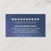 Chique Navy Blue Glitter Gradient Typografie Klantenkaartje (Achterkant)