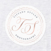 Chique Navy Blue & Roos Gold Stippen Company Logo Labels (Design 1)