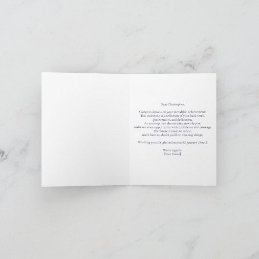 Chique Navy en gouden afstudeerdop en ballonnen Kaart (Binnen)