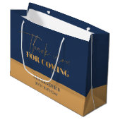 Chique Navy en Gouden Script Verjaardag Bedankt Groot Cadeauzakje (Voorkant Gekanteld)