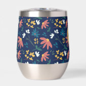 Chique Navy Geel Monogram Bloemen Patroon Custom (Voorkant)