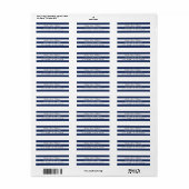Chique Navy Gestreepte Adresetiketten Etiket (Full Sheet)