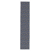 Chique Navy Goud Botanische Tafelstijl Medium Tafelloper (Voorkant)