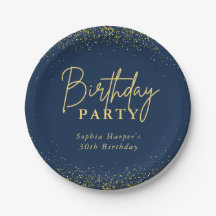 Chique Navy Goud Glitter Confetti Verjaardagsfeest