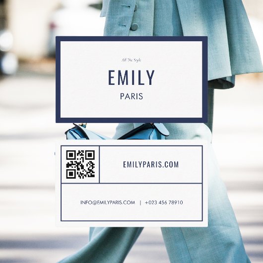 Chique Navy Mode / Beauty Visitekaartje QR Code