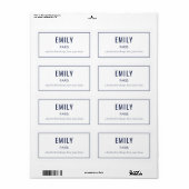 Chique Navy Mode Stijl Retouradreslabel Etiket (Full Sheet)