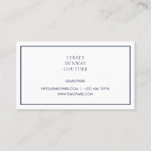 Chique Navy Mode Stylist Influencer Visitekaartje (Achterkant)