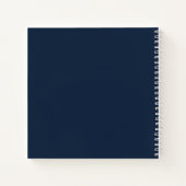 Chique Navy Persoonlijk Script Naam Spiraal Notitieboek (Achterkant)