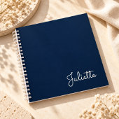 Chique Navy Persoonlijk Script Naam Spiraal Notitieboek