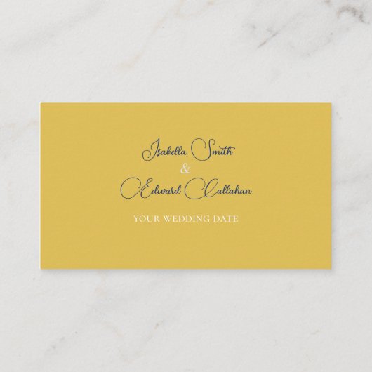 Chique Navy Waterverf Rozen Mosterd Bruiloft Websi Informatiekaartje (Achterkant)