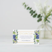 Chique Navy Waterverf Rozen Mosterd Bruiloft Websi Informatiekaartje (Staand voorkant)