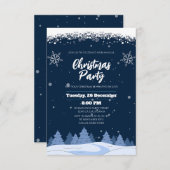 Chique Navy Winter Wonderland Kerstfeest Kaart (Voorkant / Achterkant)