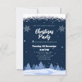 Chique Navy Winter Wonderland Kerstfeest Kaart