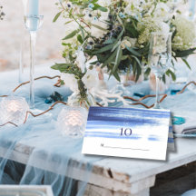 Chique Navy Wit Waterverf Trouwreceptie