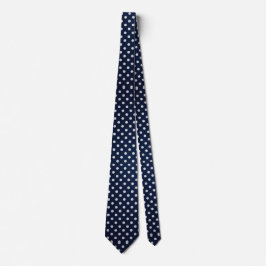 Chique Navy & Witte Tijdloze Stippen Das