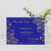 Chique Navyblauw Goud Save the Date  Trouwen (Staand voorkant)
