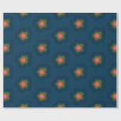 Chique Navyblauw Roze bloemige Gefeliciteerd verja Cadeaupapier (Vlak)