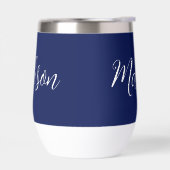 Chique Navyblauwe Gepersonaliseerde Naam in Witte  (Links)