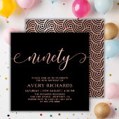 Chique negentig Roos gouden script zwart 90ste ver Kaart