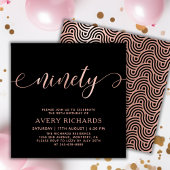 Chique negentig Roos gouden script zwart 90ste ver Kaart