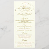 Chique nep goud folie feestmenu sjabloon - ivoor menu (Voorkant)